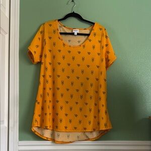 Golden Orange Graphic Women's Top